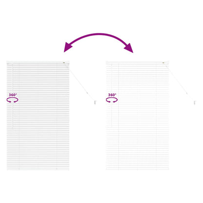 Window Blind with Curtains Manual White Aluminium
