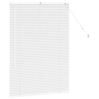 Window Blind with Curtains Manual White Aluminium