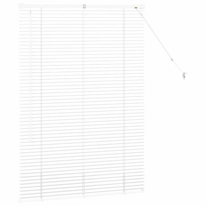 Window Blind with Curtains Manual White Aluminium