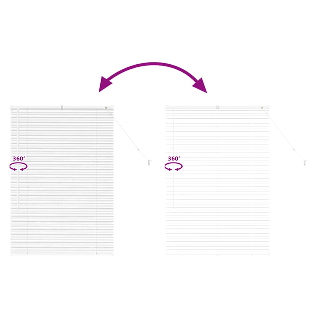 Window Blind with Curtains Manual White Aluminium