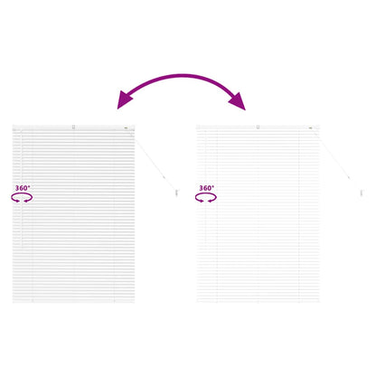 Window Blind with Curtains Manual White Aluminium