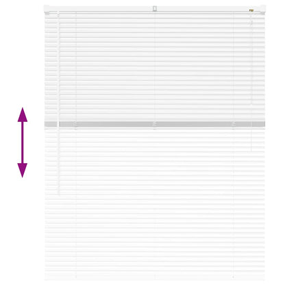 Window Blind with Curtains Manual White Aluminium