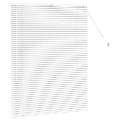 Window Blind with Curtains Manual White Aluminium