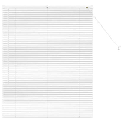 Window Blind with Curtains Manual White Aluminium