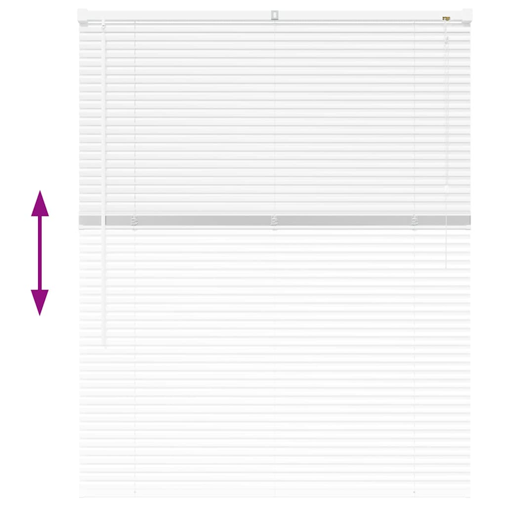 Window Blind with Curtains Manual White Aluminium