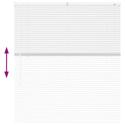 Window Blind with Curtains Manual White Aluminium