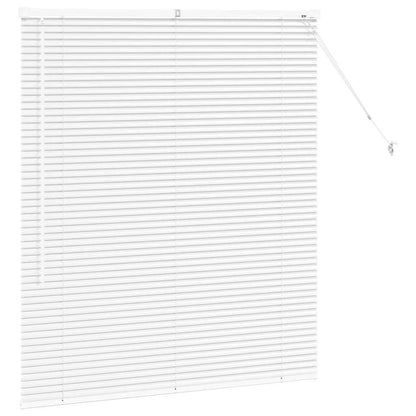 Window Blind with Curtains Manual White Aluminium