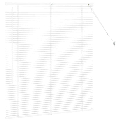 Window Blind with Curtains Manual White Aluminium