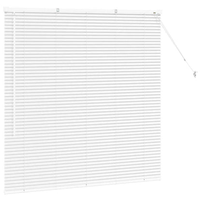 Window Blind with Curtains Manual White Aluminium