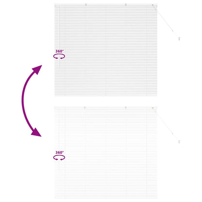 Window Blind with Curtains Manual White Aluminium