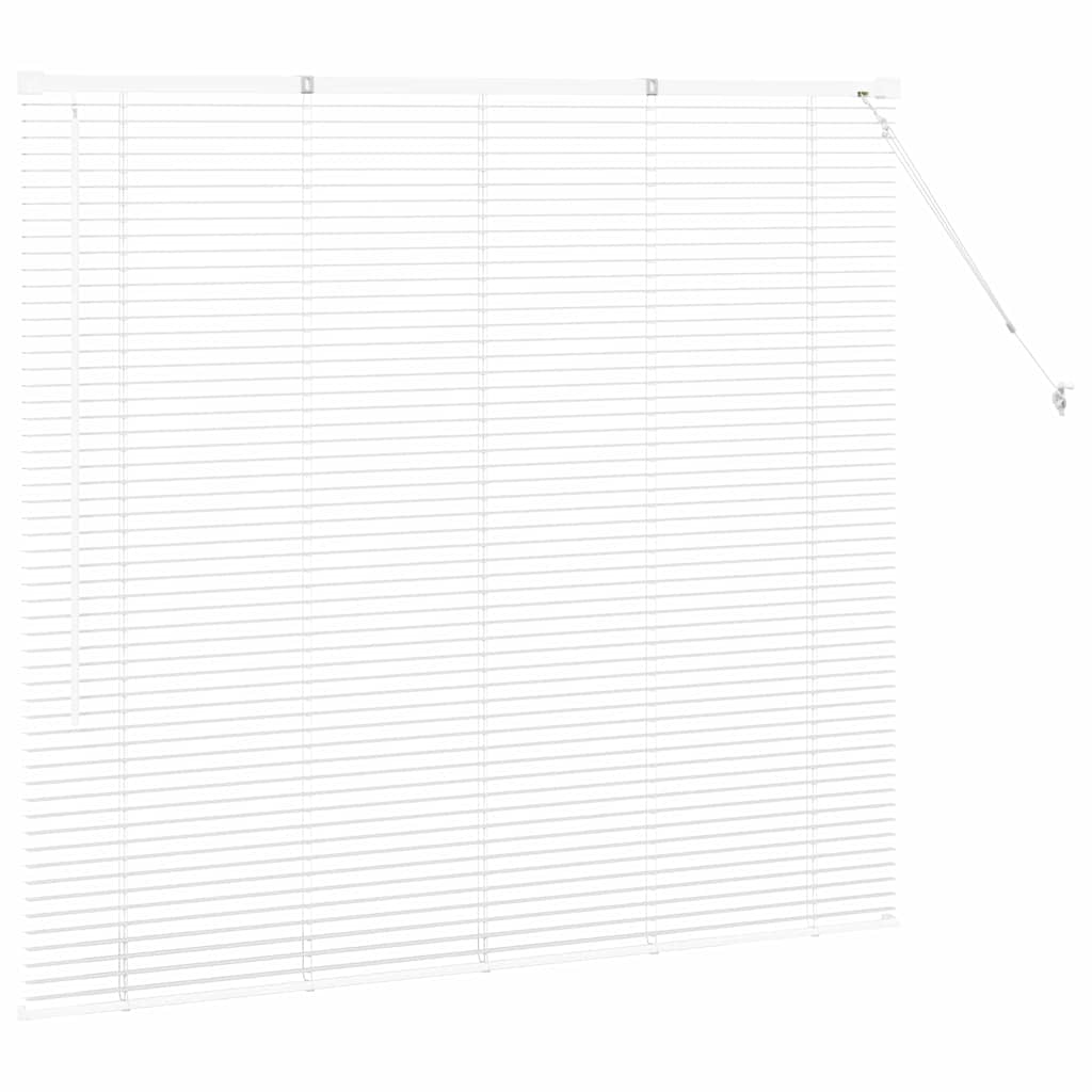 Window Blind with Curtains Manual White Aluminium