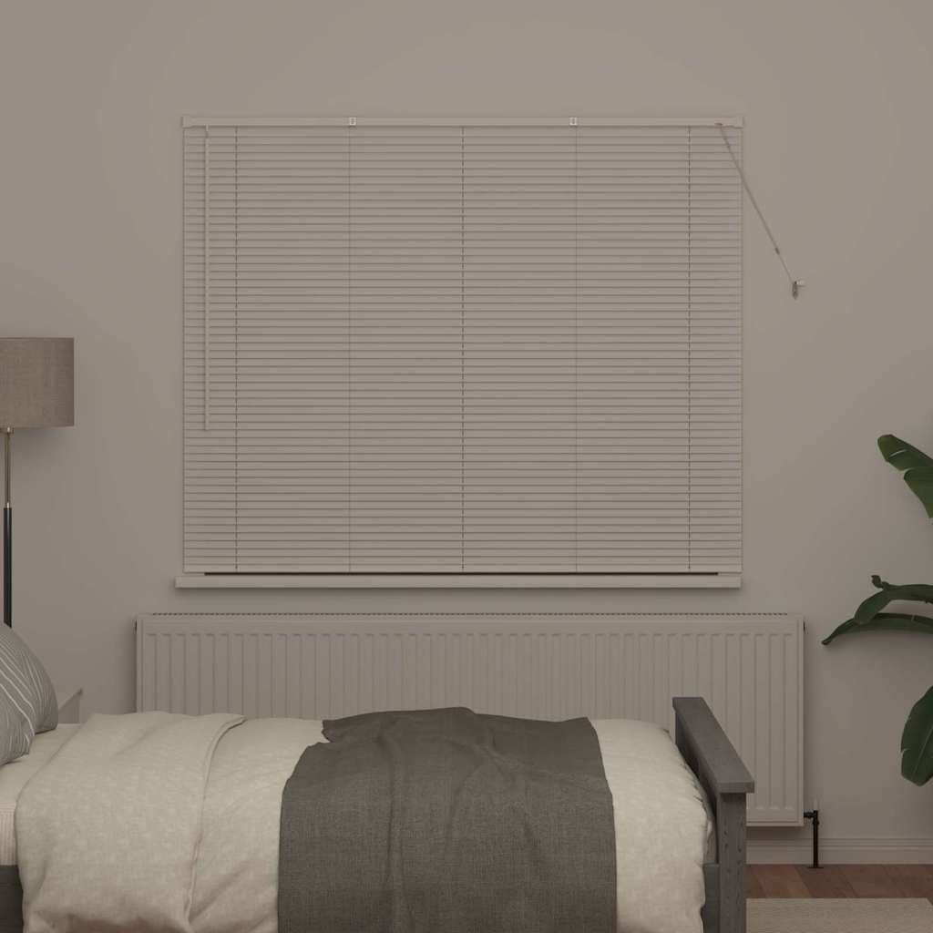 Window Blind with Curtains Manual White Aluminium