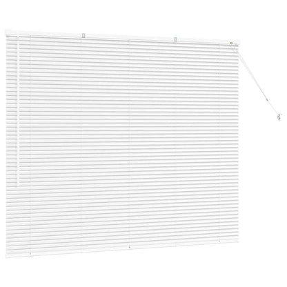 Window Blind with Curtains Manual White Aluminium
