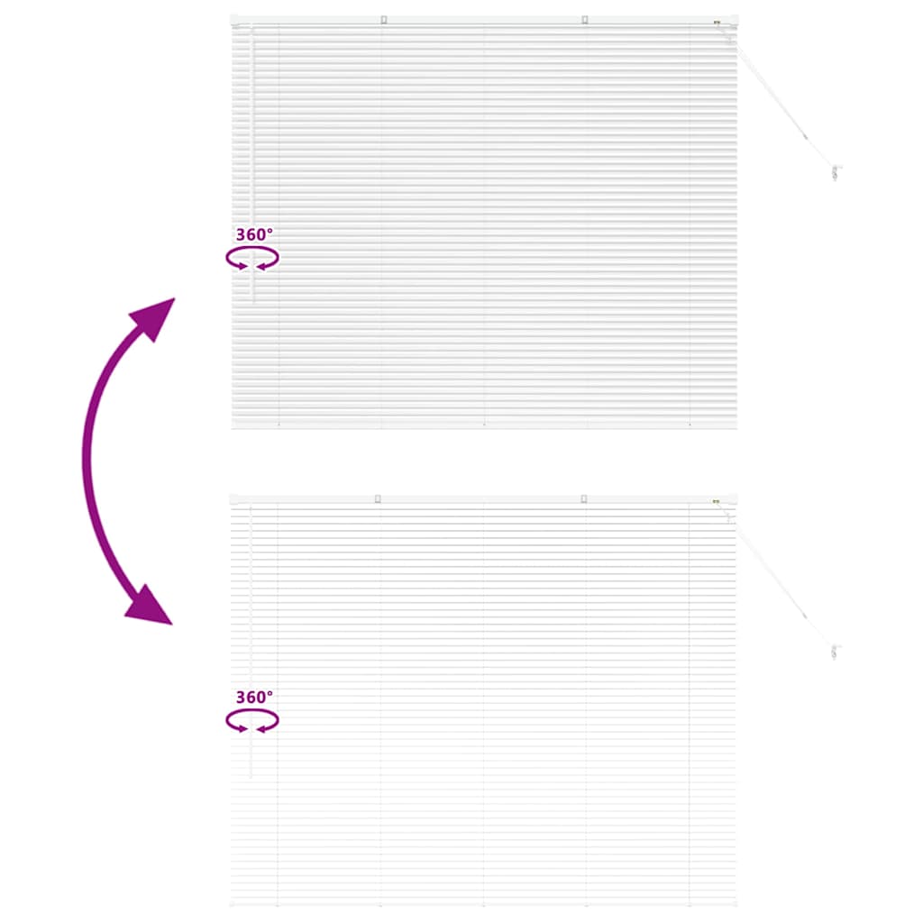 Window Blind with Curtains Manual White Aluminium