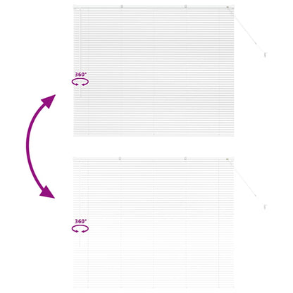 Window Blind with Curtains Manual White Aluminium