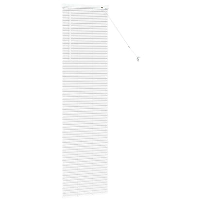 Window Blind with Curtains Manual White Aluminium