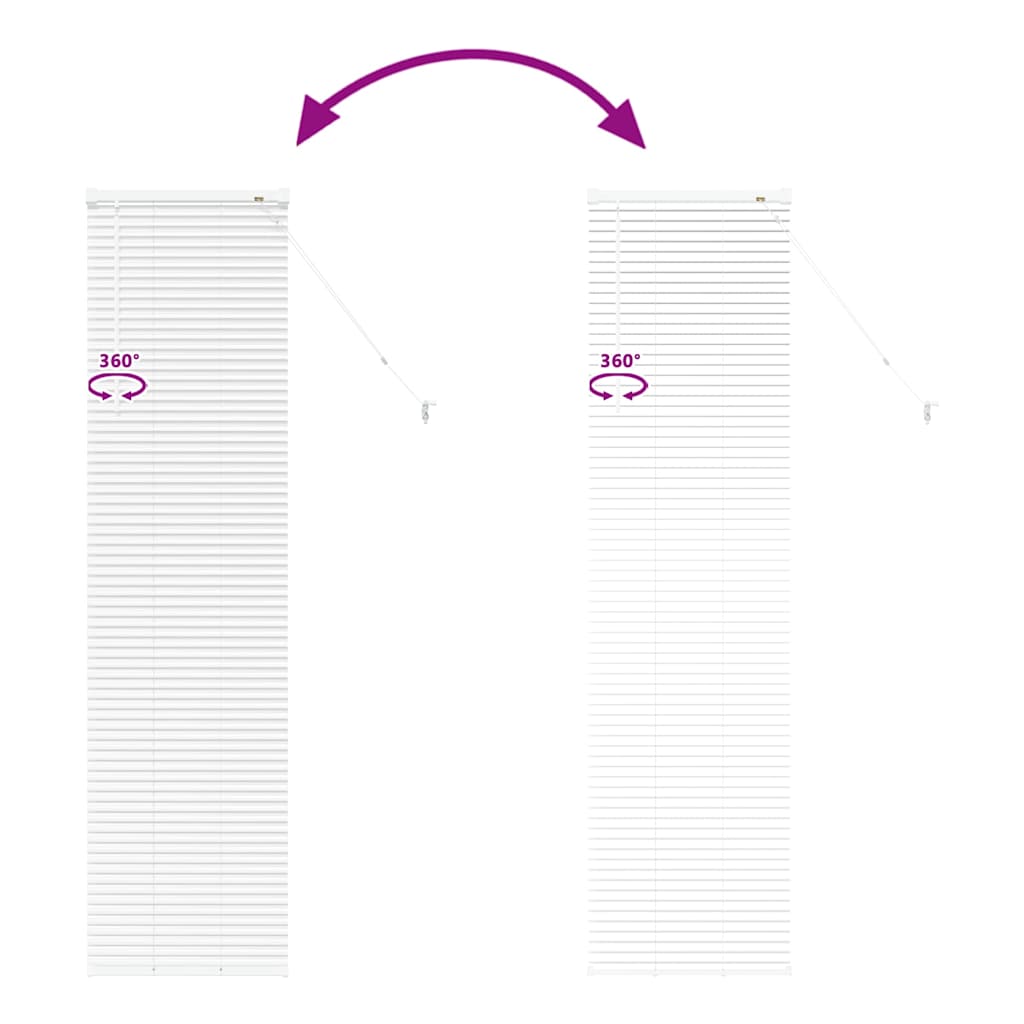 Window Blind with Curtains Manual White Aluminium