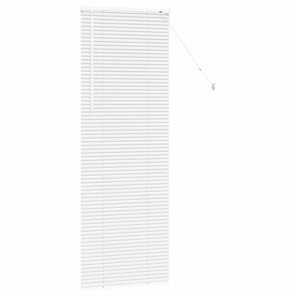 Window Blind with Curtains Manual White Aluminium