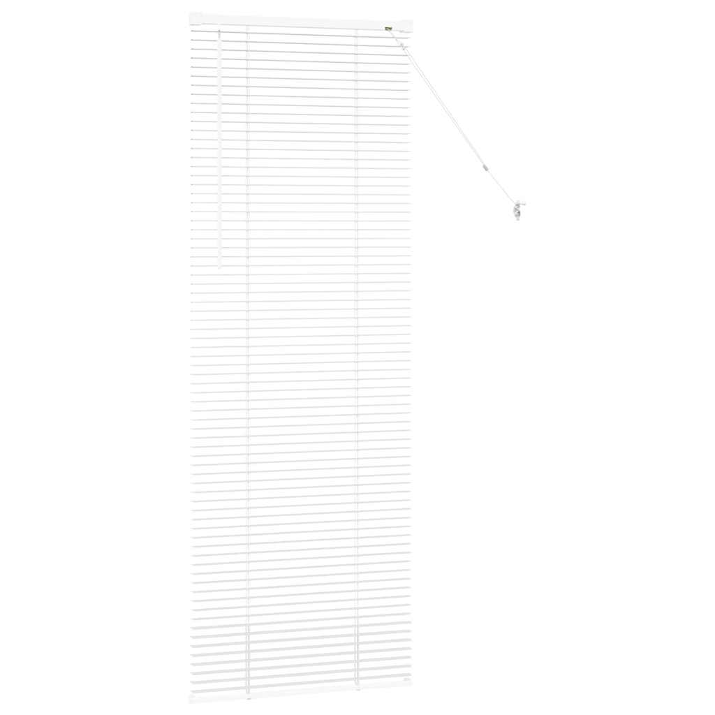 Window Blind with Curtains Manual White Aluminium