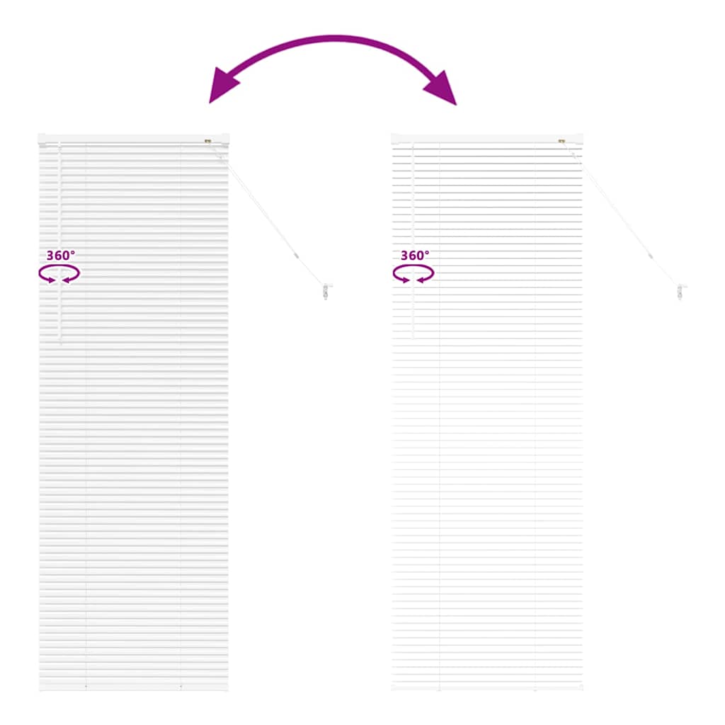 Window Blind with Curtains Manual White Aluminium