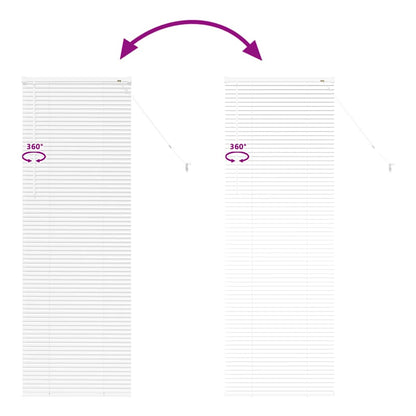 Window Blind with Curtains Manual White Aluminium