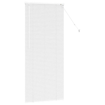 Window Blind with Curtains Manual White Aluminium
