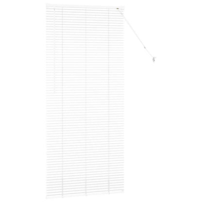 Window Blind with Curtains Manual White Aluminium