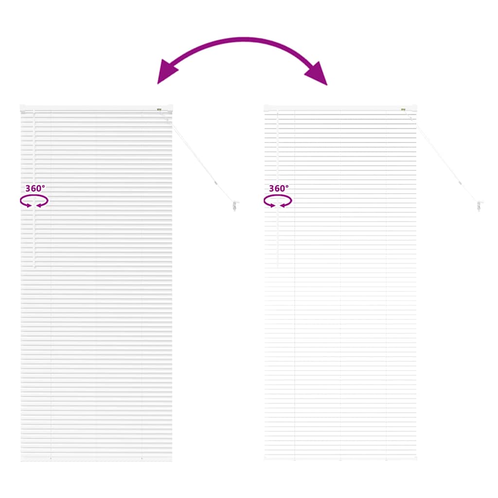 Window Blind with Curtains Manual White Aluminium