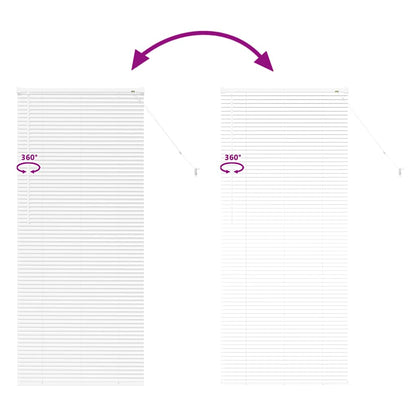 Window Blind with Curtains Manual White Aluminium