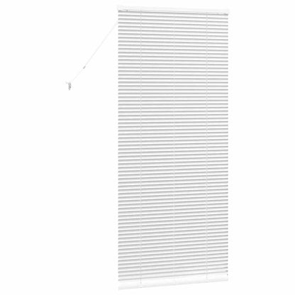 Window Blind with Curtains Manual White Aluminium
