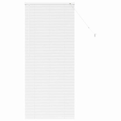 Window Blind with Curtains Manual White Aluminium