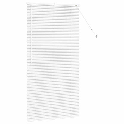 Window Blind with Curtains Manual White Aluminium