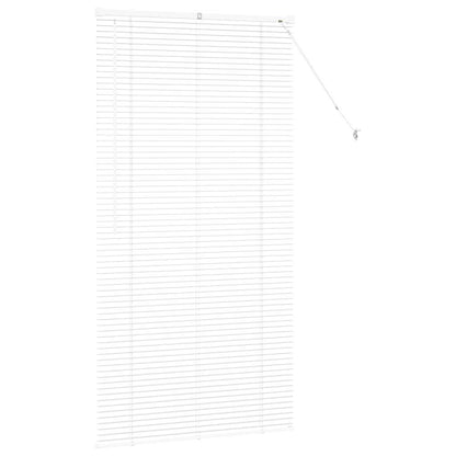 Window Blind with Curtains Manual White Aluminium