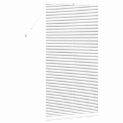 Window Blind with Curtains Manual White Aluminium