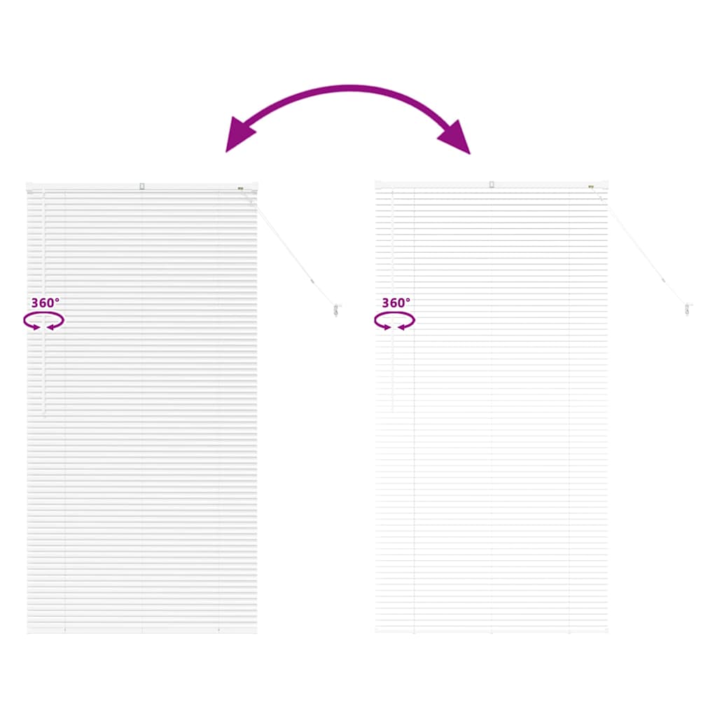 Window Blind with Curtains Manual White Aluminium
