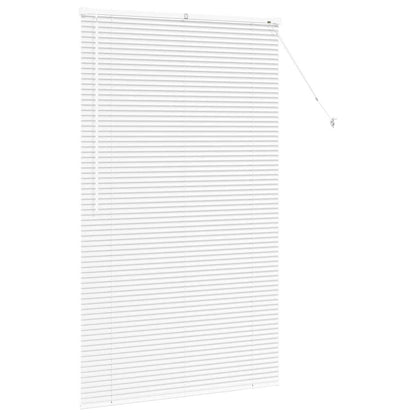 Window Blind with Curtains Manual White Aluminium
