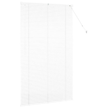 Window Blind with Curtains Manual White Aluminium