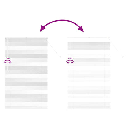 Window Blind with Curtains Manual White Aluminium