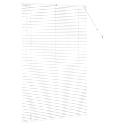Window Blind with Curtains Manual White Aluminium