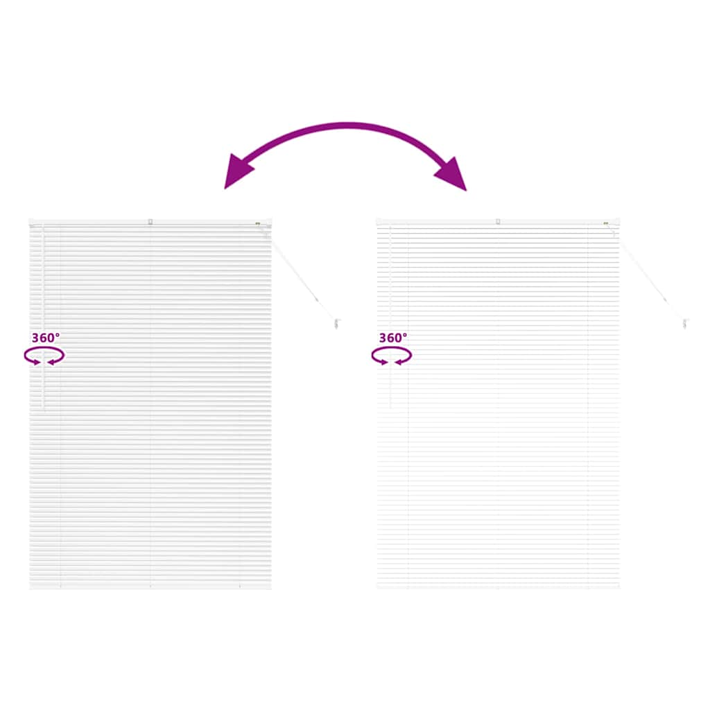 Window Blind with Curtains Manual White Aluminium