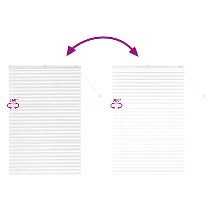 Window Blind with Curtains Manual White Aluminium