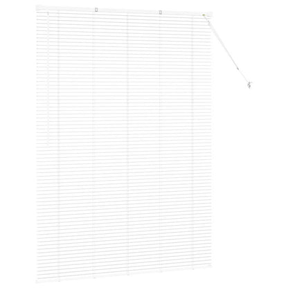 Window Blind with Curtains Manual White Aluminium