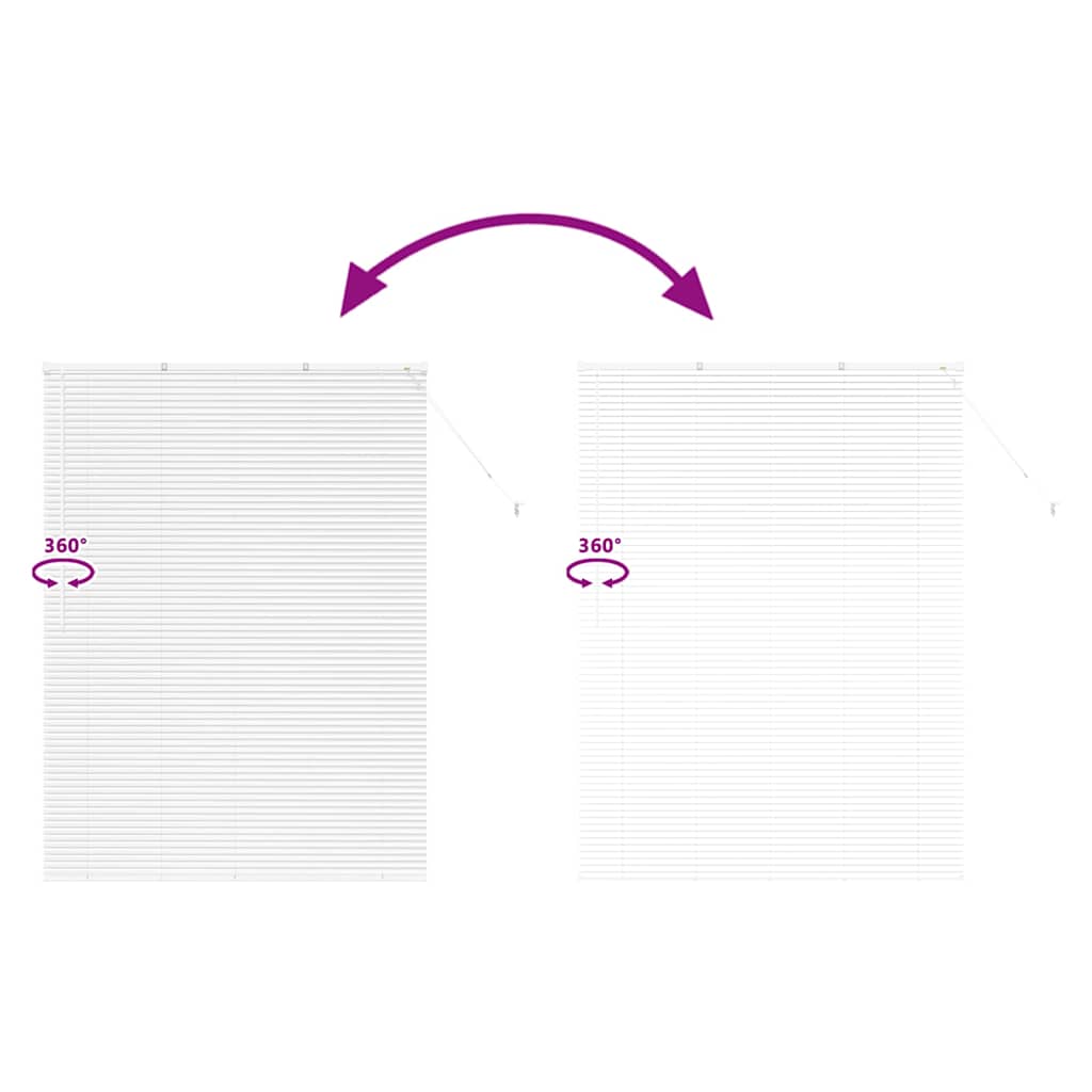 Window Blind with Curtains Manual White Aluminium