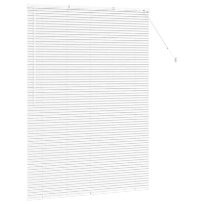 Window Blind with Curtains Manual White Aluminium