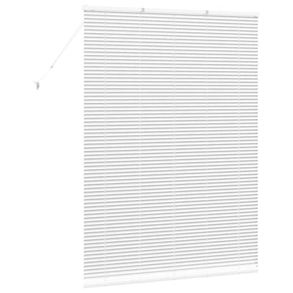 Window Blind with Curtains Manual White Aluminium