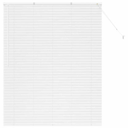Window Blind with Curtains Manual White Aluminium