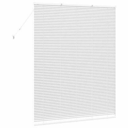 Window Blind with Curtains Manual White Aluminium