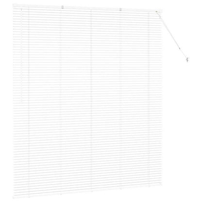Window Blind with Curtains Manual White Aluminium