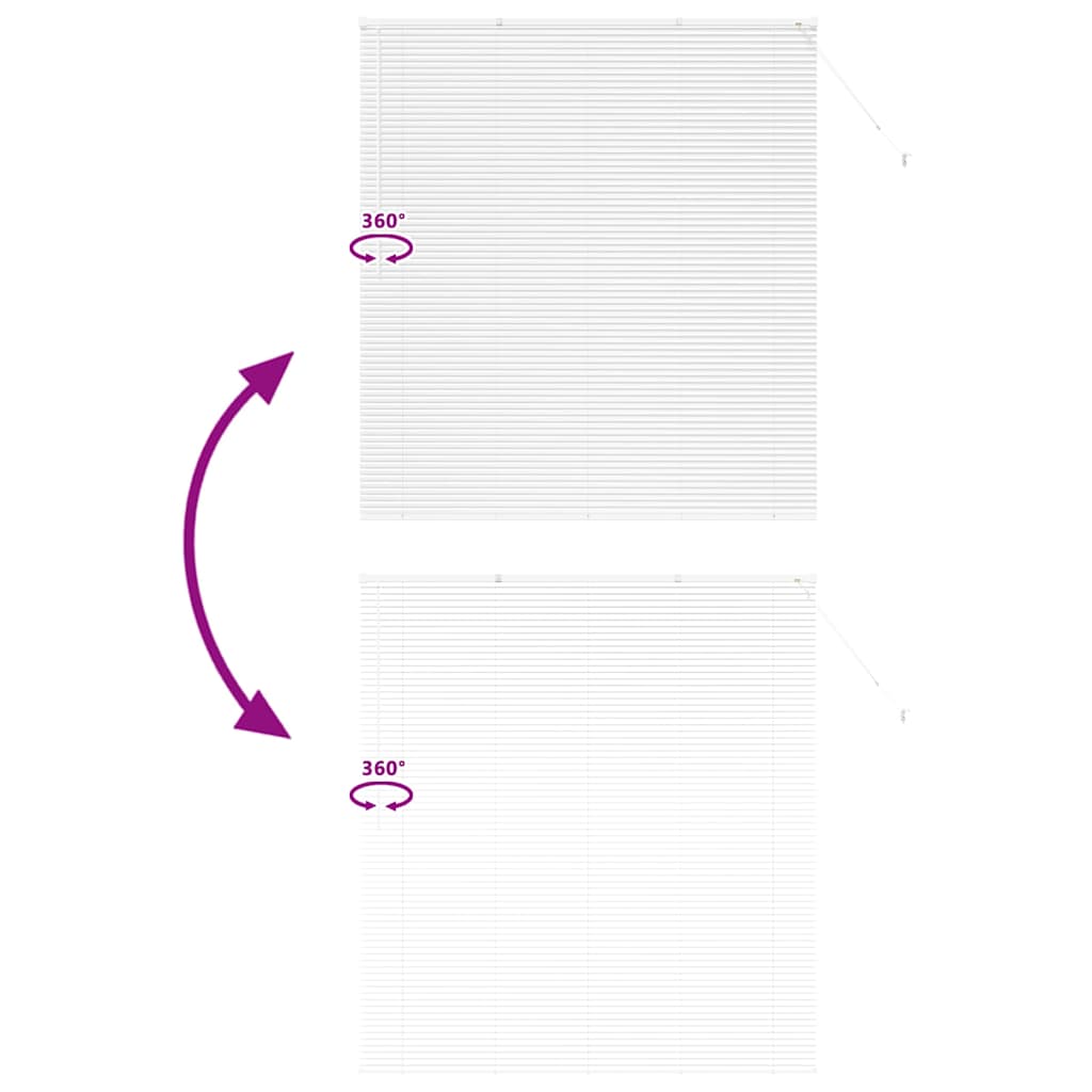 Window Blind with Curtains Manual White Aluminium