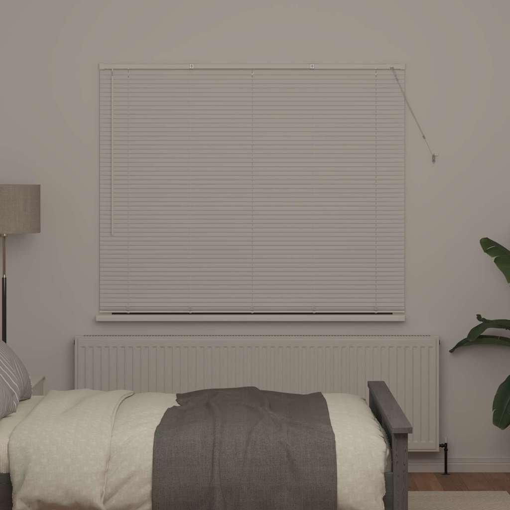 Window Blind with Curtains Manual White Aluminium